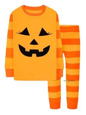 100% Cotton Kids Halloween Christmas Pajama Set Long Sleeve Snug Fit Toddler